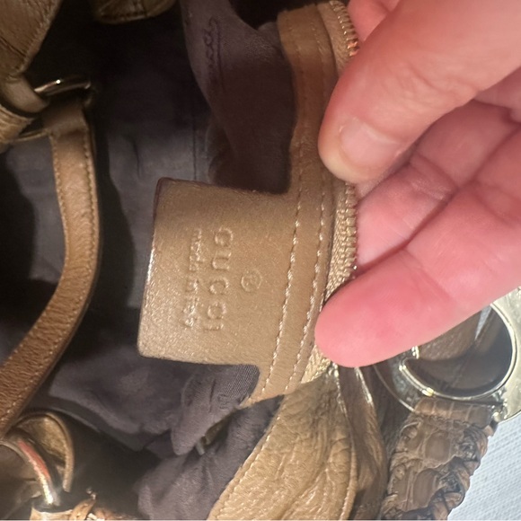 Large Brown Leather Tote Bag Gucci with signature hardware - Picture 7 of 16